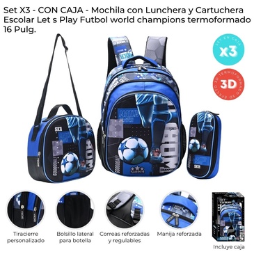 Set x3 En Caja Mochila 16 
