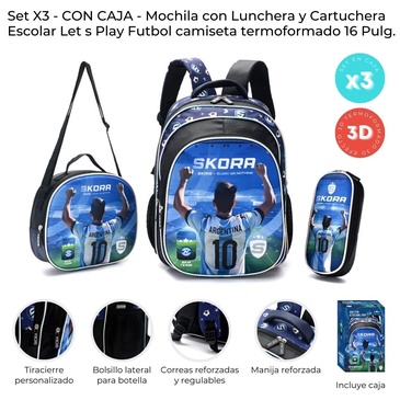 Set x3 Mochila 16 