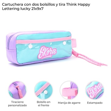 Cartuchera Happy Lettering Lucky Skora