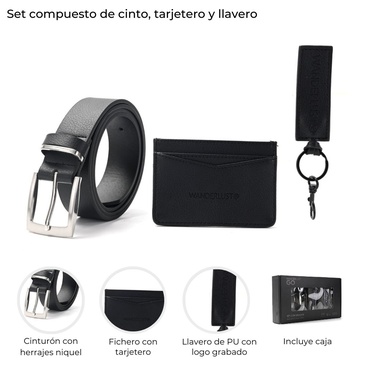 Set Cinto , Tarjetero y Llavero  Wanderlust