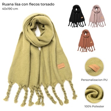 Bufanda Lisa Con Flecos  Skora