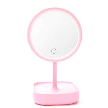 Espejo Circular Con Base Con Luz Led  - Skora