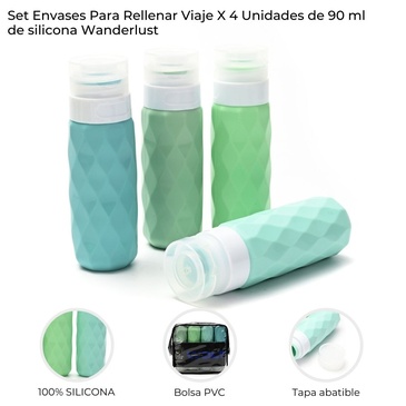 Venta por Mayor y Catalogo Set Envases Para Rellenar x 4 Unid. 90ML Wanderlust