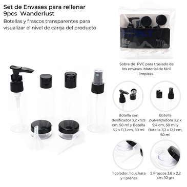 Venta por Mayor y Catalogo Set Envases Para Rellenar Wanderlust