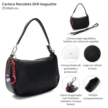 Cartera Recoleta Baguette  Con Llavero Skora