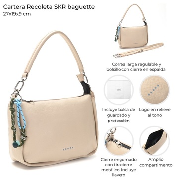 Cartera Recoleta Baguette  Con Llavero Skora