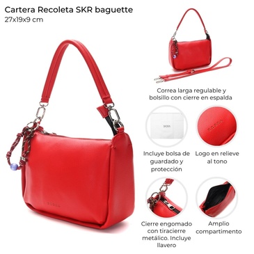 Cartera Recoleta Baguette  Con Llavero Skora