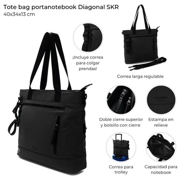 Cartera Tote Bag Portanotebook Skora
