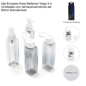 Set Envases Para Rellenar x 4 Wanderlust