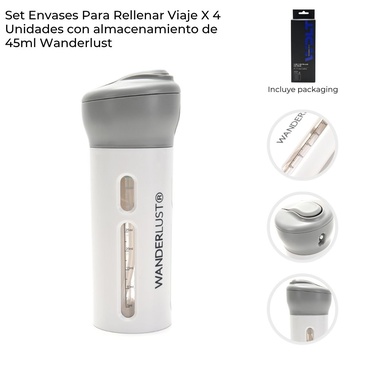 Venta por Mayor y Catalogo Set Envases Para Rellenar x 4 Wanderlust