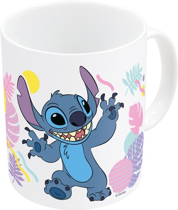 Taza Ceramica Stitch Flores Hawaianas 325ML - Disney