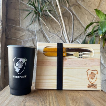 Combo Parrillero ( Tabla, Cubiertos y Vaso) Tribu Matera