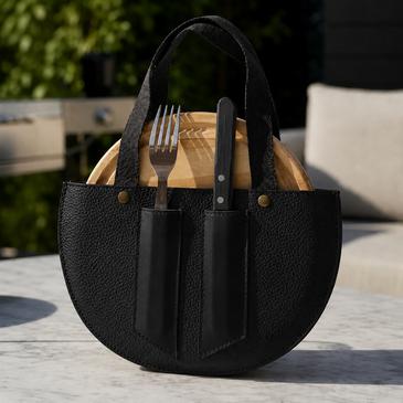 Set Parrillero (Estuche de Cuero,  Plato y Cubiertos) - Tribu Matera