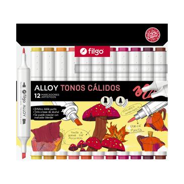 Venta por Mayor y Catalogo Marcadores Artistico Doble Punta Alloy x 12 Calidos  Filgo