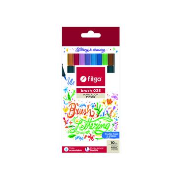 Venta por Mayor y Catalogo Marcadores Brush 035 x 10 Surtido  Filgo