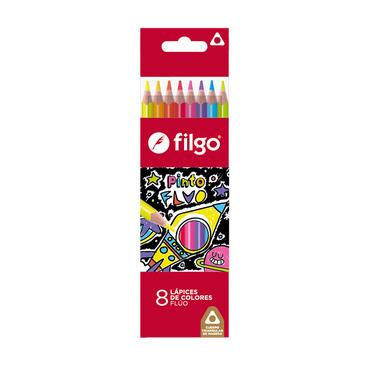 Lapices De Colores Pinto x 8 Fluor Filgo