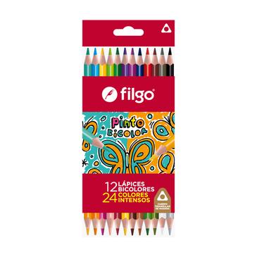 Lapices de Colores Pinto Bicolor x 12 Filgo