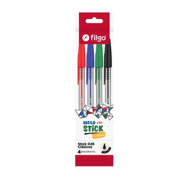 Boligrafo Stick 1.0 x 4 Filgo