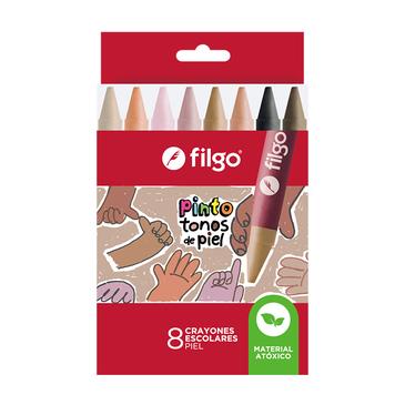 Crayones De Cera Pinto x 8 Skin Tones  - Filgo