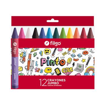 Crayones De Cera Pinto Jumbo x 12  Filgo