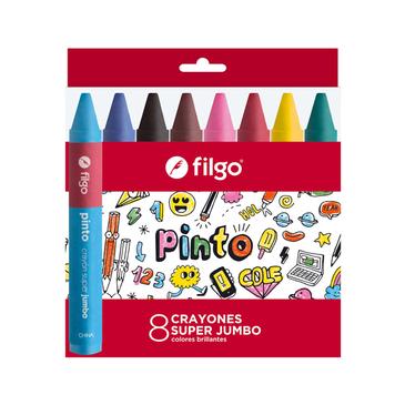 Venta por Mayor y Catalogo Crayones De Cera Pinto Super Jumbo x 8  Filgo